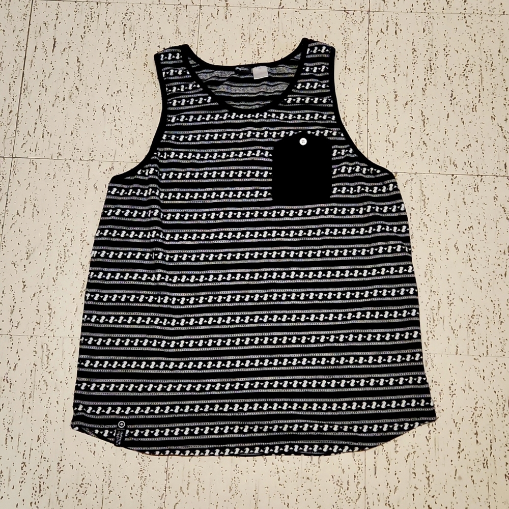 Lrg Lifted Research Group Stripe Pattern Tank Top Muscle Shirt Vintage Y2K